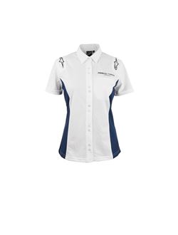 Imagen de MOTO GP - Camisa de mujer blanca/azul de manga larg