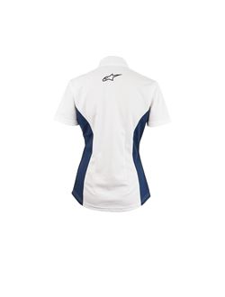 Bild von MOTO GP – DAMENHEMD WEISS/BLAU MIT KURZEN ÄRMELN
