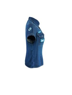 Image of WOMEN'S SHORT-SLEEVE DENIM SHIRT