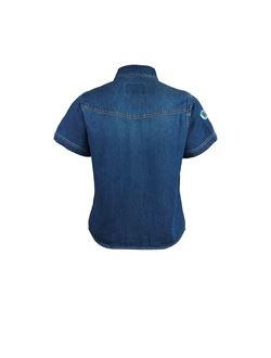 Image of WOMEN'S SHORT-SLEEVE DENIM SHIRT